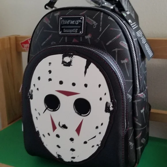 Loungefly Friday the 13th Jason Vorhees Glow in The Dark Mini Backpack - Picture 5 of 5